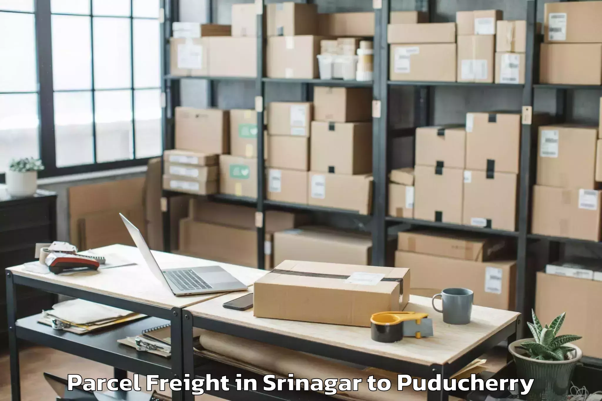 Affordable Srinagar to Puducherry Parcel Freight